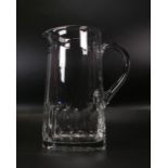 Large Cut Glass Crystal Evoka Pattern Water Jug, height 22.5cm