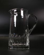 Large Cut Glass Crystal Evoka Pattern Water Jug, height 22.5cm
