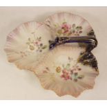 Carlton Ware floral patterned scalloped serving tray. Length 27cm