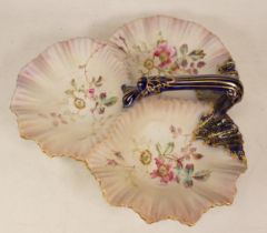 Carlton Ware floral patterned scalloped serving tray. Length 27cm