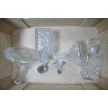 Three glass decanters including one ships crystal decanter (1 tray)