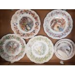 Royal Doulton Brambly Hedge set of 4 'Four Seasons' plates together with a Brambly Hedge 'The