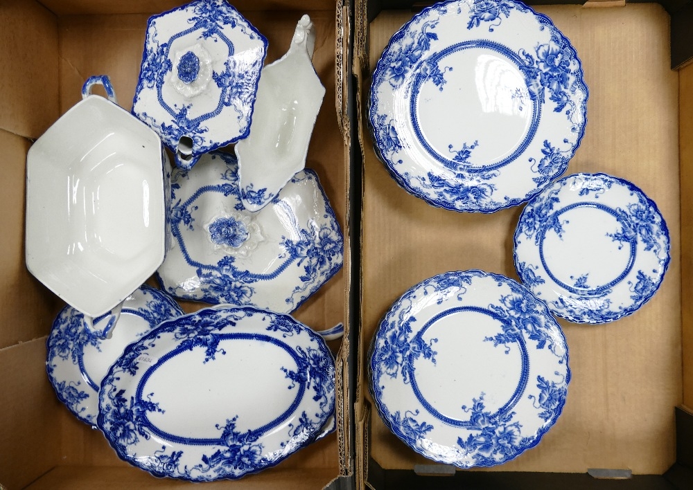 A Collection of W. Adams & Co. Tedworth Pattern Dinnerware to include tureens, gravy boat, plates