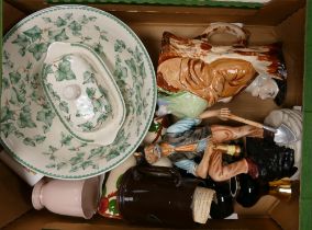A Mixed Collection of Ceramic Items to include Ivy Pattern Mixing Bowl and Butter Dish, Sampson