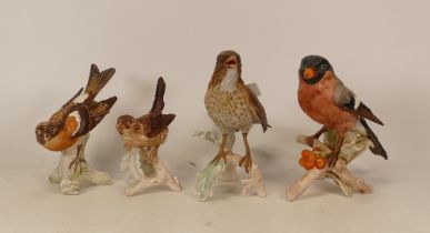Four Goebel birds to include Song Thrush, Wren, Bullfinch and Brambling (4)