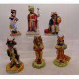 A collection of 6 Royal Doulton Bunnykins figures to include Nelson DB365, Balloon Man DB366,