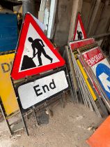 Collection of road work signs