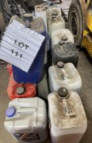 Collection of various chemicals and a oil propane gas cylinder