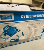 12volt electric winch and 2 drawer filing cabinet