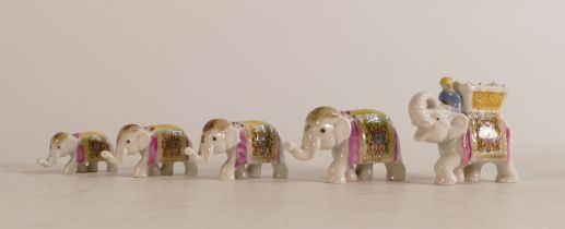 Five Wade Treasure Set Elephants. (5)