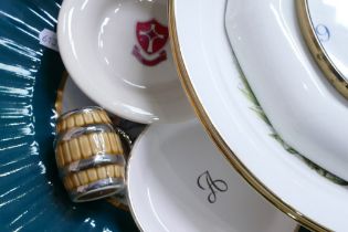 A collection of mostly Wade Ceramics to include wall plates, tankards. Falstaff white metal