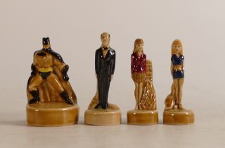 A set of four Wade Whimsies DC Comics figures, Batman, Alfred, Super Girl, and Lois Lane (4)