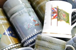 A mixed collection of mostly Irish Wade to include tankards, mugs, tea pot, jug, bowl etc. (1 tray)