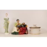 Three Ceramic Items to include Royal Doulton Character Figure The Wardrobe Mistress HN2145, Lorna