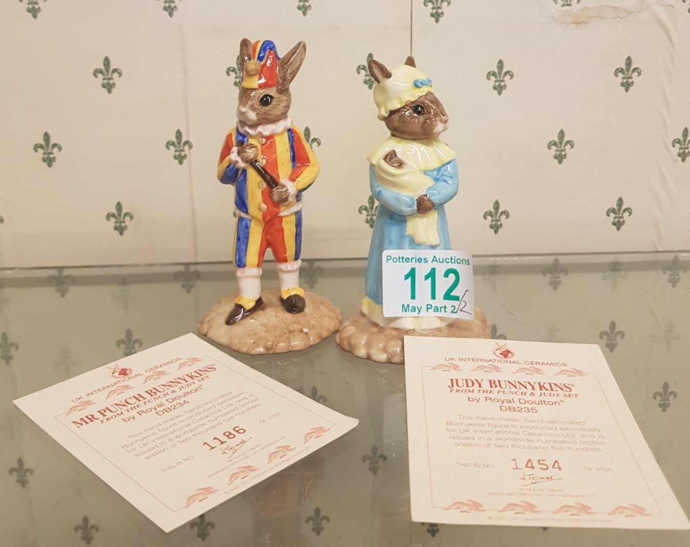 Royal Doulton Bunnykins figures to include Limited edition Punch & Judy Db234 & Db235, both with