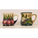Moorcroft bramble mug and red tulips mug, boxed (2)
