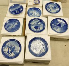 A collection of Copenhagen wall plates to include years 1971, 1980, 1977, 1976, etc (8)