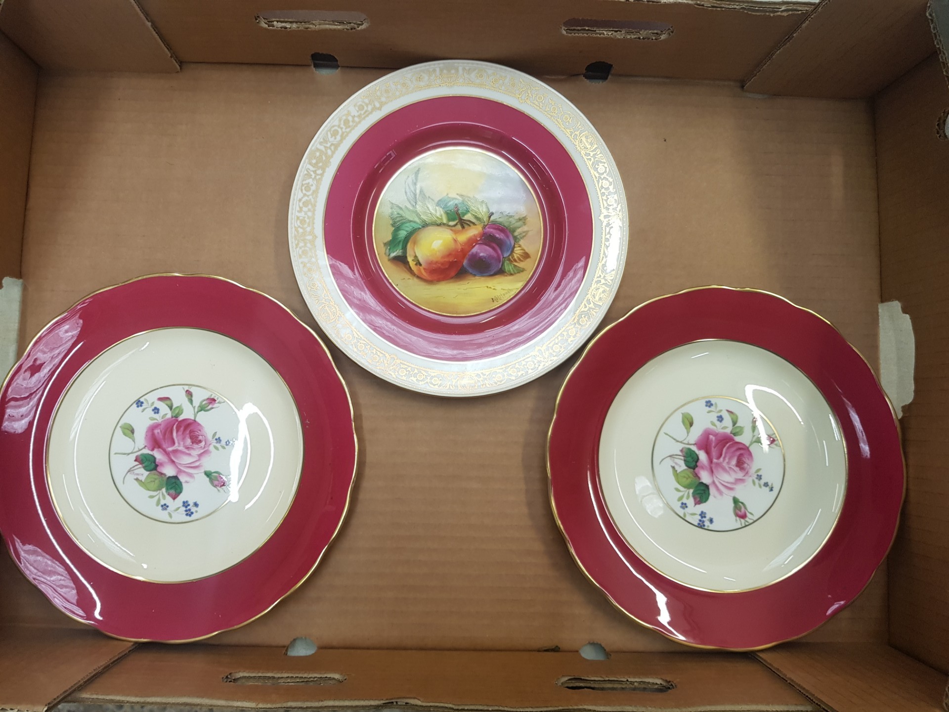 Mintons 'Mappin & Webb' Bueno Aires plate, signed J Colclough, together with 2 Coalport plates (3).
