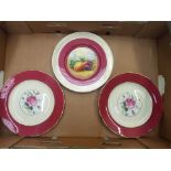 Mintons 'Mappin & Webb' Bueno Aires plate, signed J Colclough, together with 2 Coalport plates (3).