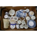 A mixed collection of items to include Wedgwood Susie Cooper Glen Mist coffee cups and saucer,