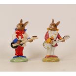 Royal Doulton Bunnykins figures Rock and Roll and Mr Bunnybeat Figures produced for the Rock and