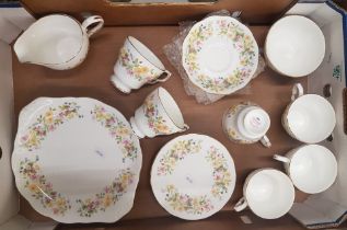 Colclough 21pc floral tea set (1 tray).