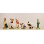 Royal Doulton Bunnykins to include Caddie DB271, Golfer DB255, Cheerleader DB142, Jogging DB22,