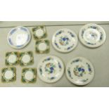 A collection of plates to include Coalport Revelry, Grimwades Ming side plates and Aynsley