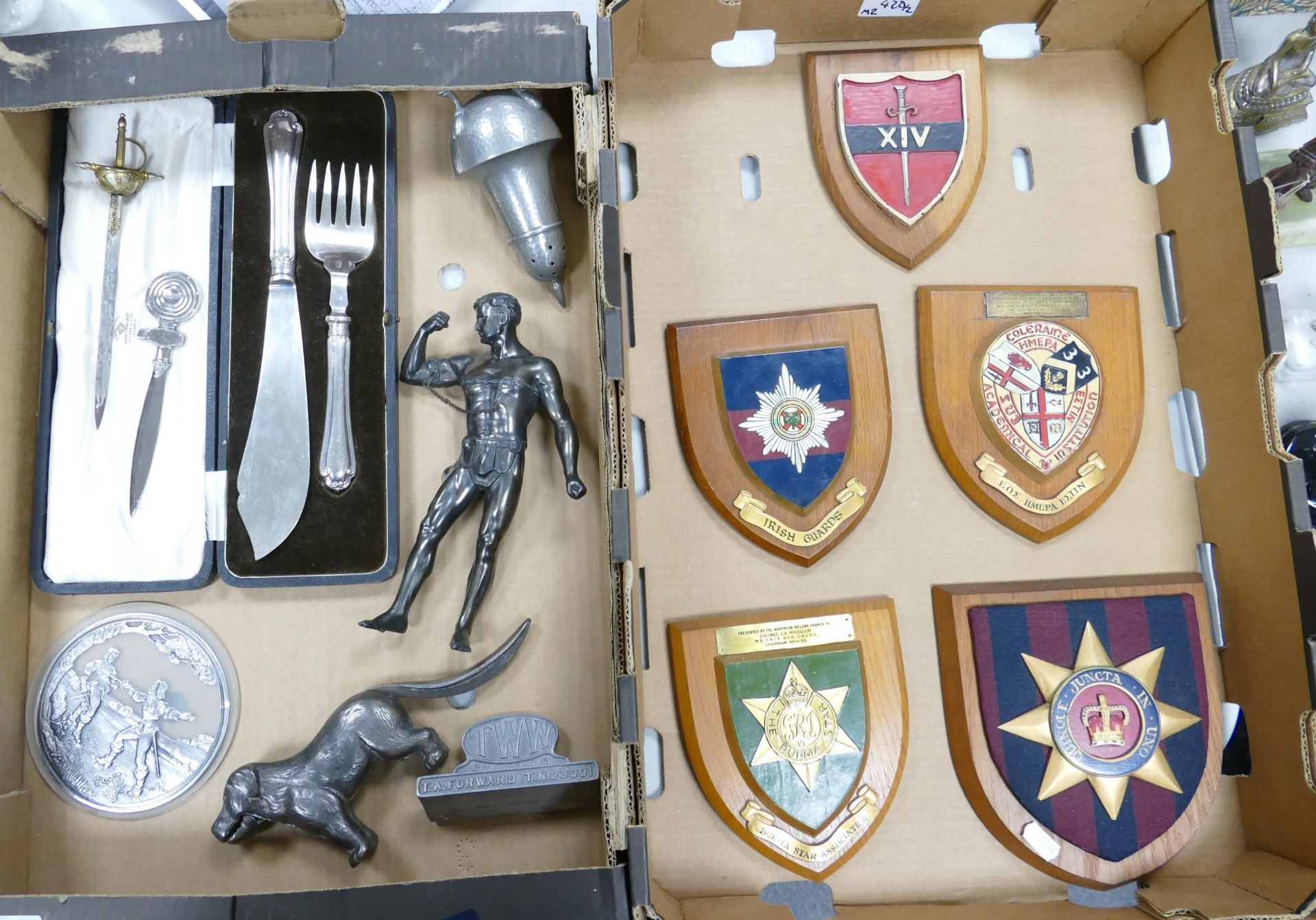 A Mixed Collection of items to include Mappin & Webb Boxed Cutlery Set, Dog Nutcracker, Letter