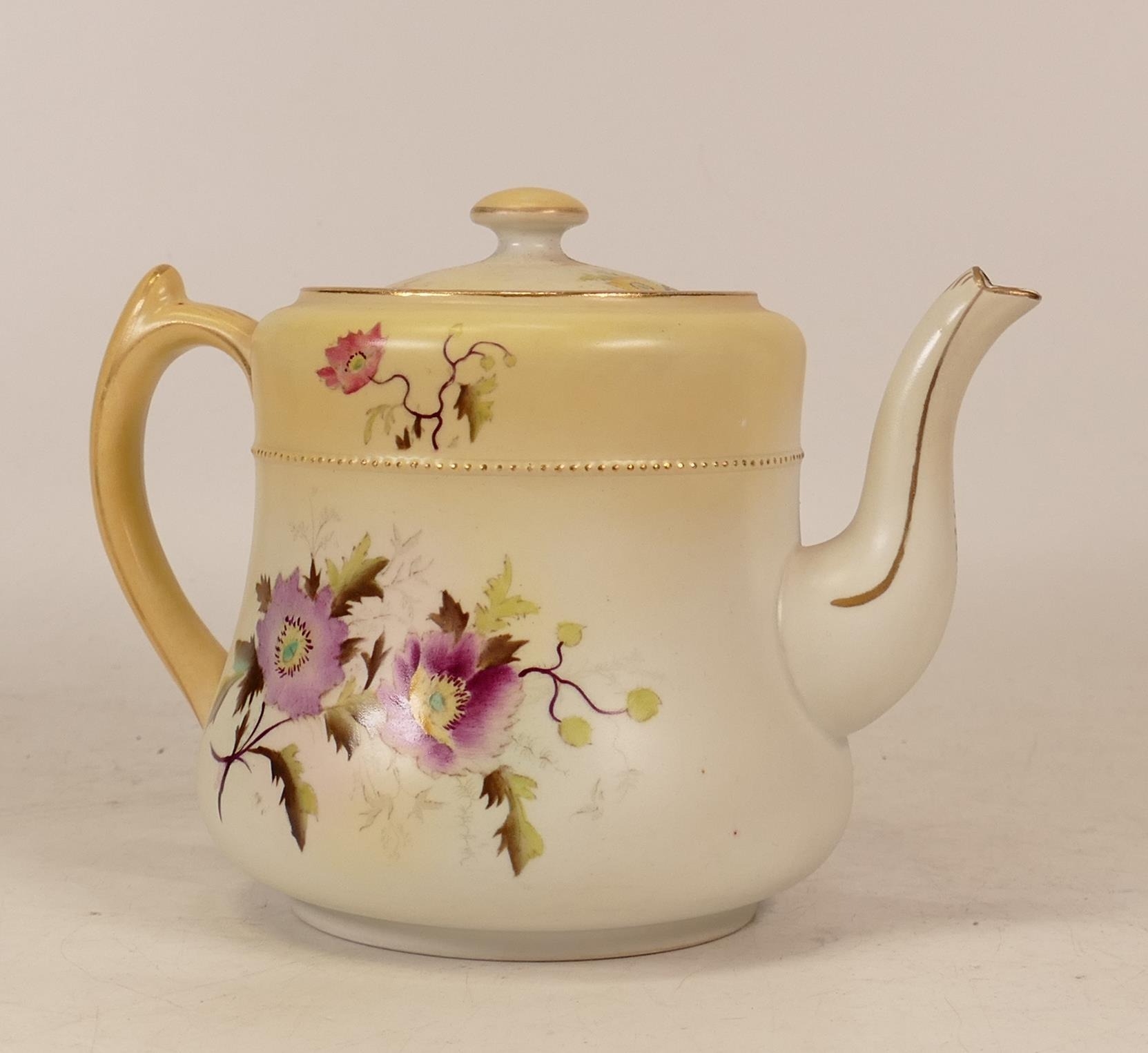 Carlton Ware Floral patterned teapot. Height 14cm