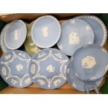 A collection of Wedgwood jasperware items to include Christmas plates, commemorative plates etc (1