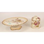 Carlton Ware Hector footed cake stand and preserve pot (2)