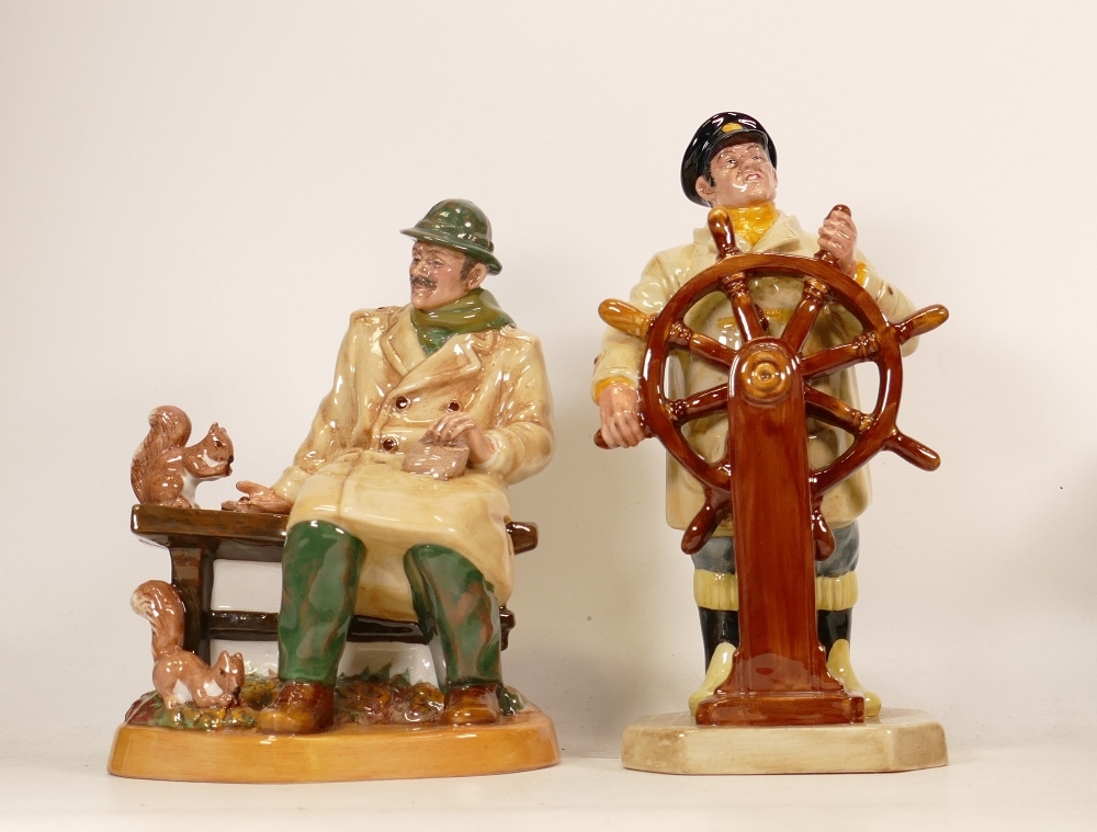 Royal Doulton character figure The Helmsman HN2499 (2nds) together with Lunchtime HN2485