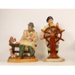 Royal Doulton character figure The Helmsman HN2499 (2nds) together with Lunchtime HN2485