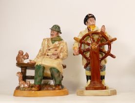 Royal Doulton character figure The Helmsman HN2499 (2nds) together with Lunchtime HN2485