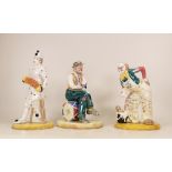 Three Coalport Cavalcade of Clowns figures 'Woeful Tramp', 'August Mishap', and 'White Faced