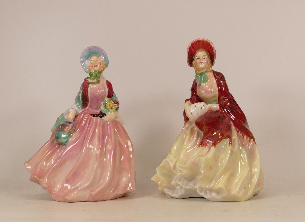 Royal Doulton lady figures Her Ladyship Hn1977 (restored) and Honey (2)