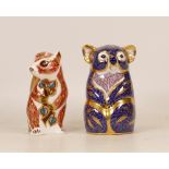 Royal Crown Derby Paperweights to include Koala and Woodland Squirrel, gold stoppers (2)
