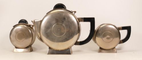 In the Manner of Christofle, Three Piece Pewter Tea For One Set (3)
