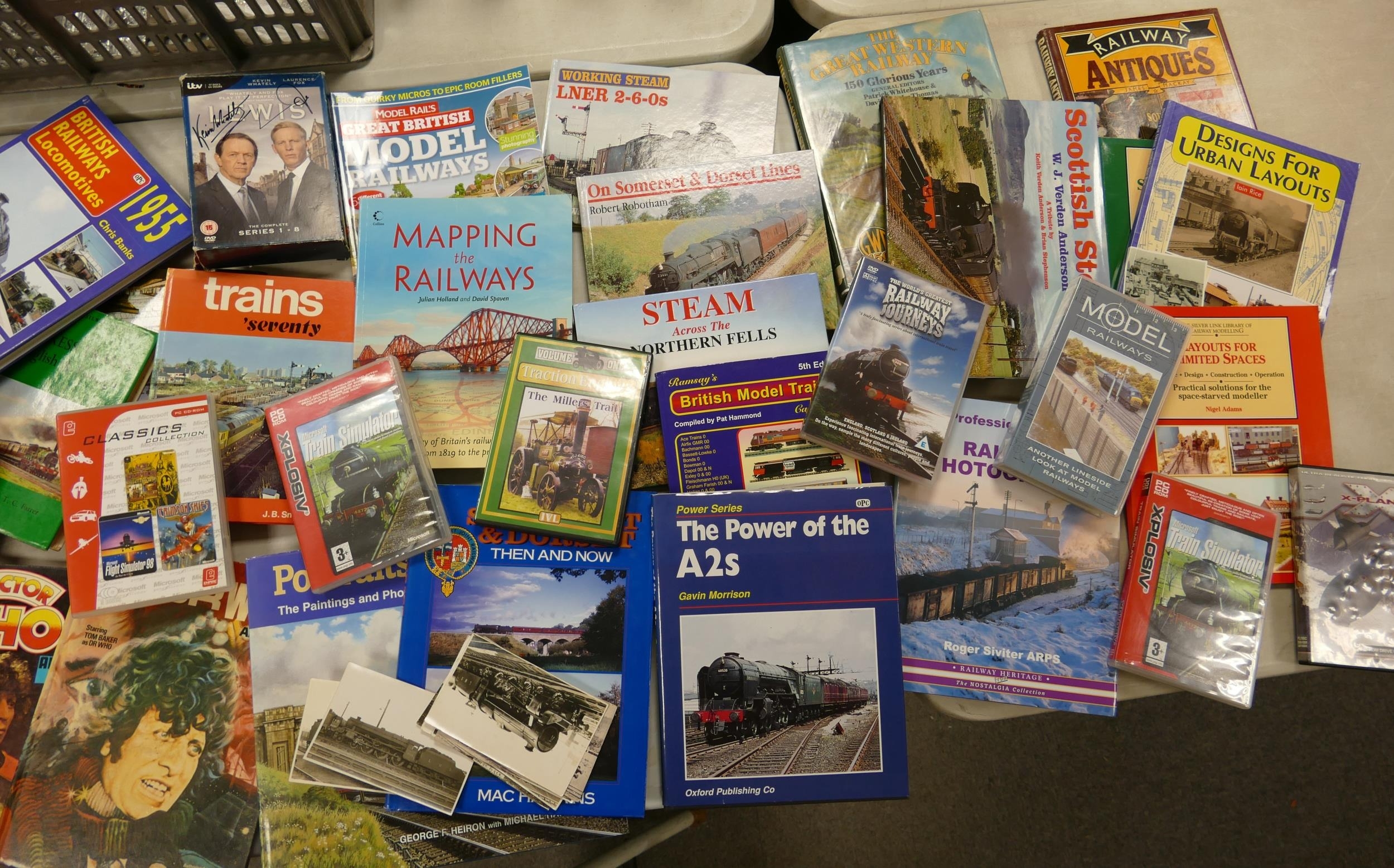 A collection of books, Annuals, DVD's, CD's and Stamps to include Railway Antiques, Designs For - Image 2 of 3