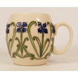 Moorcroft trial mug decorated with blue flowers dated 2/2/15