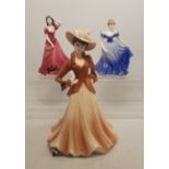 Coalport lady figure Joan together with Coalport small figures Poppy Ball and Sandra (3).