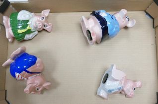 Set of four Wade Natwest pig money boxes