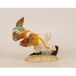 Royal Doulton Bunnykins figure Touchdown DB99, in Notre Dame college colours.