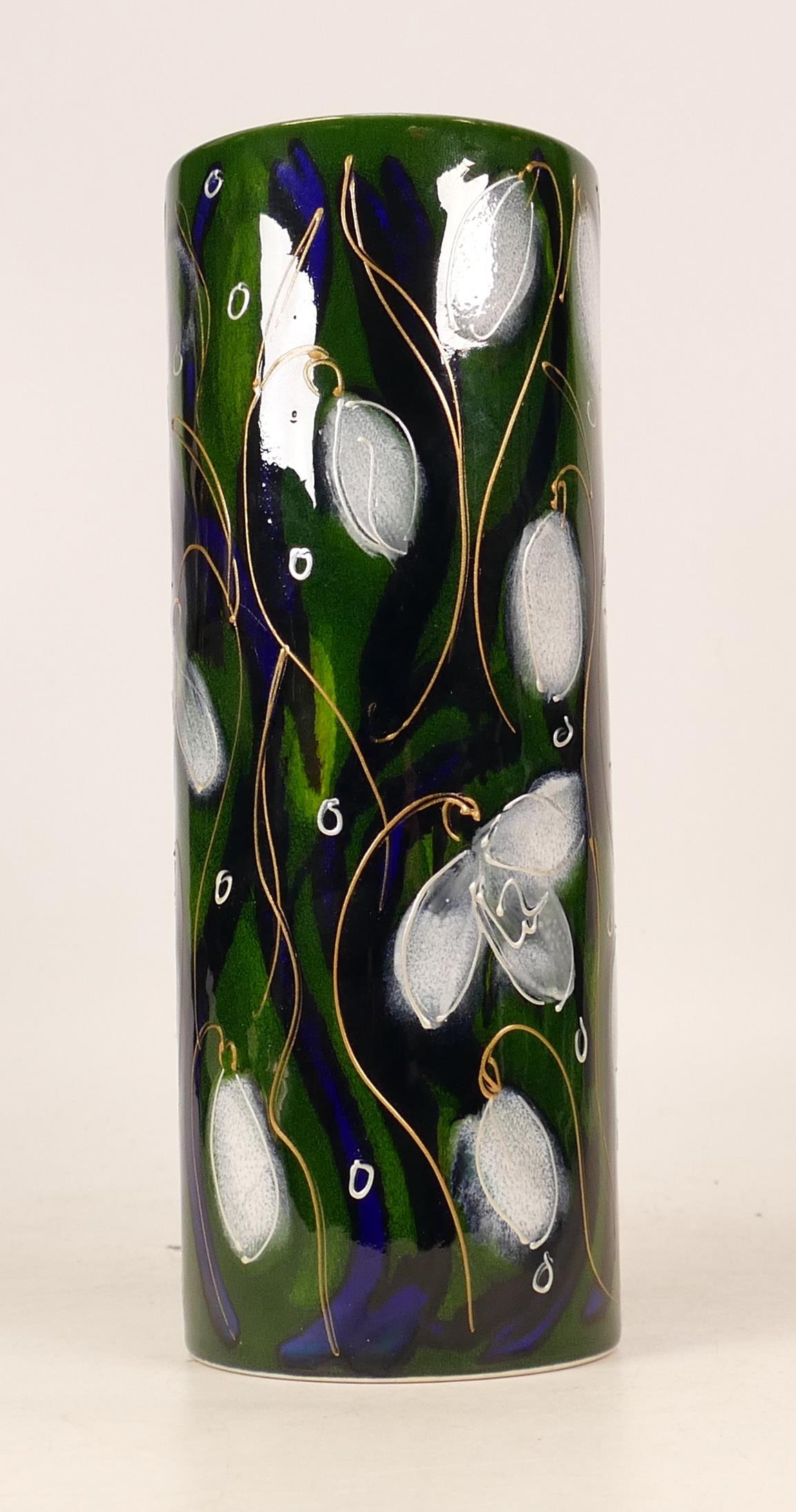 Anita Harris Snowdrop vase, gold signed to base, height 23cm