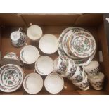 A collection of Indian Tree patterned teaware by Royal Grafton and Sheltonian, including cups,