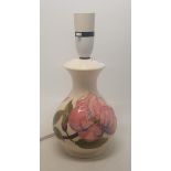 Moorcroft Pink Magnolia on cream ground table lamp, 17cm to top of ceramic.