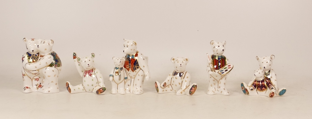 Royal Crown Derby Paperweights Dad and George, Mum and Charlotte, Bear Hug, Claude, Edward and