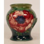 Moorcroft Anemone vase on green ground, height 8cm