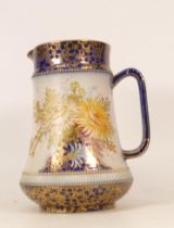 Carlton Ware Chrysanthemum jug with metal lid. Height 17.5cm